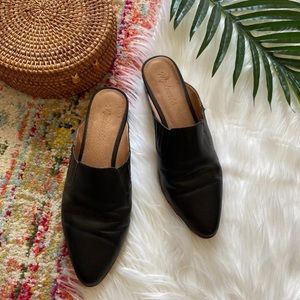 Madewell Black Leather Slip On Mules 9